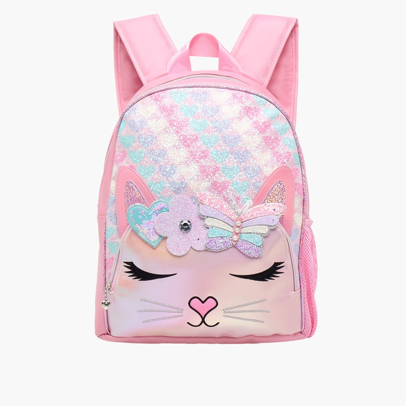 OMG Backpack - Bella hearts daisy butterfly glitter-15.5In-2 Cnmprt (Pvc) Pink \ 31.115X10.16X39.37 - Image 1